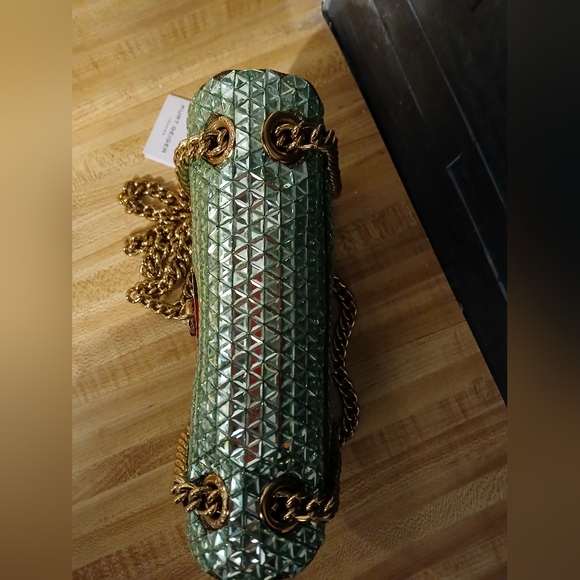 Kurt Geiger NWT Mint Green Glass Stone Brixton Bag W/Dustbag - Picture 7 of 12